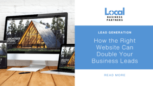 An architect studio website displayed on a PC with the business logo, blog title, and read more option